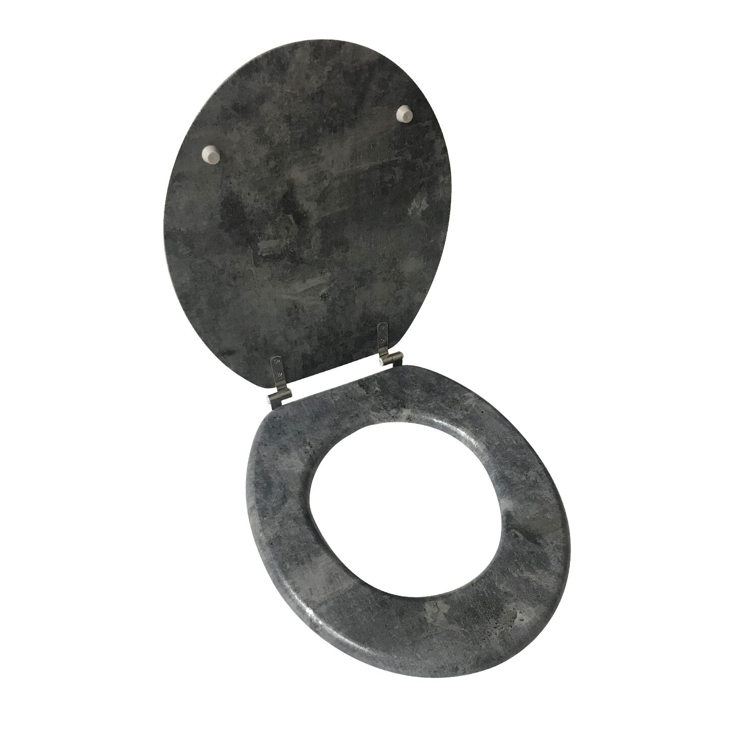 Charcoal Metallic Stone Toilet Seat Image 2