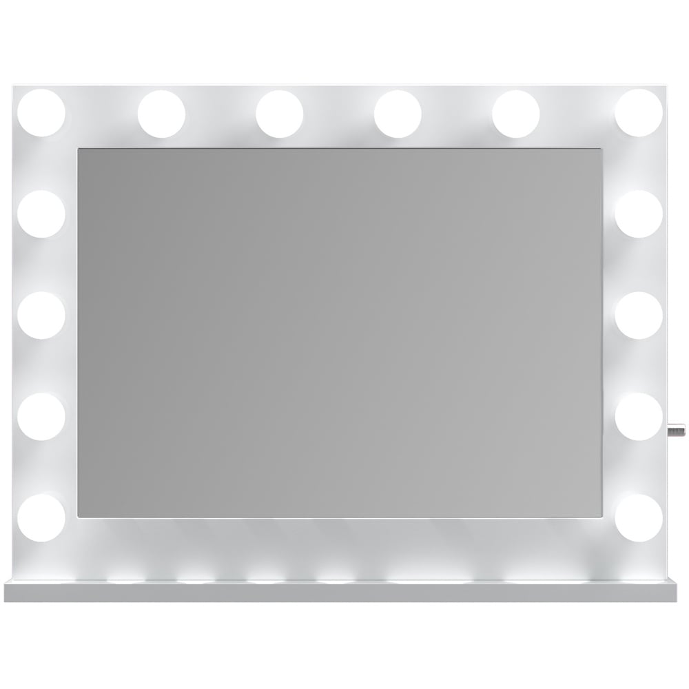 Jack Stonehouse White Marilyn Hollywood Vanity Mirror with 14 LED Bulbs Image 1