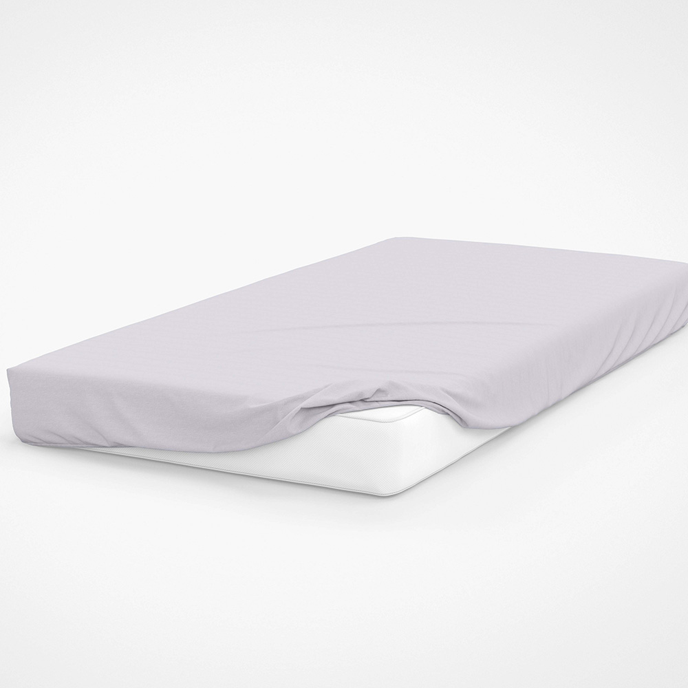 Serene Double Grey Brushed Cotton Fitted Bed Sheet Image 2