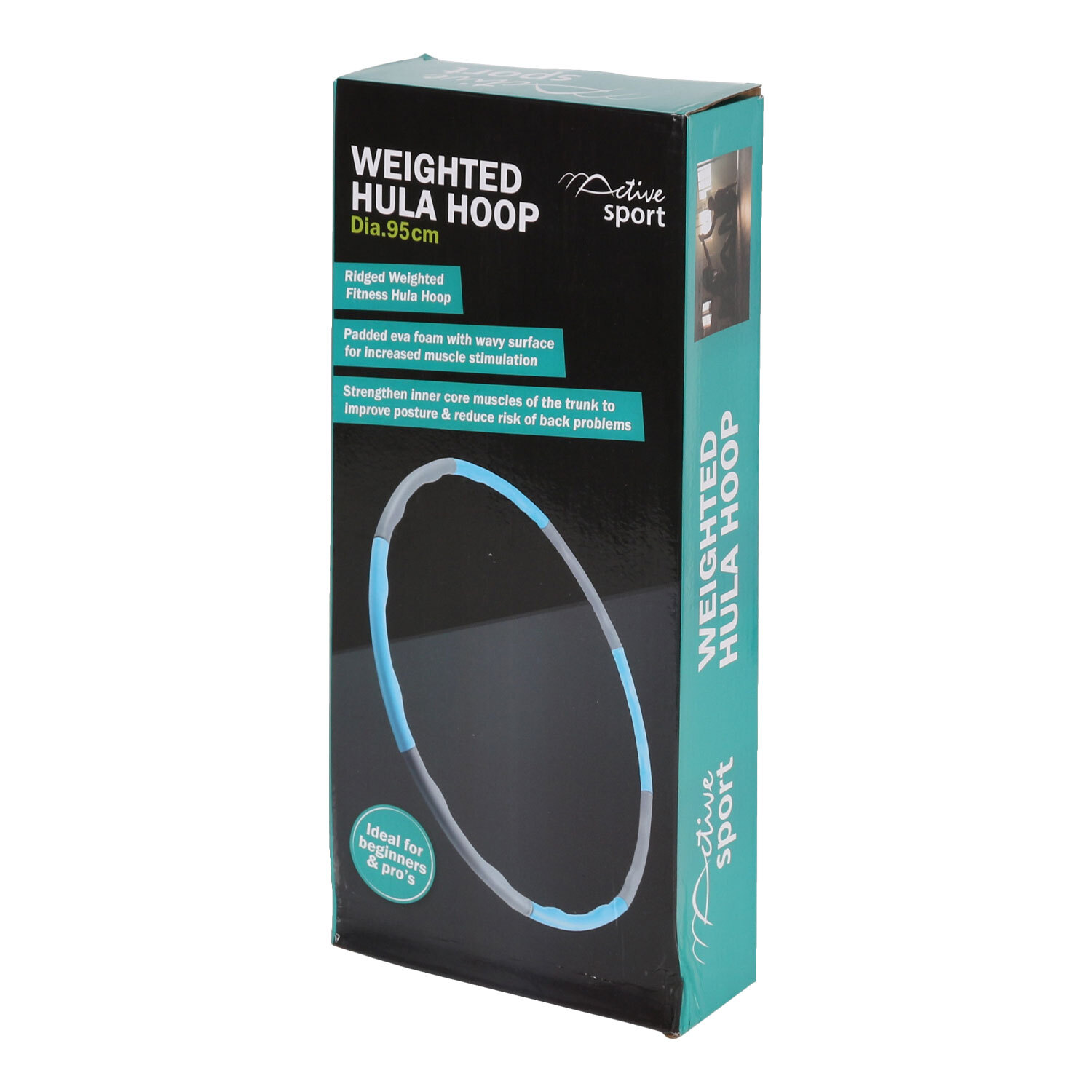 Active Sport Blue and Grey Weighted Hula Hoop Image 1