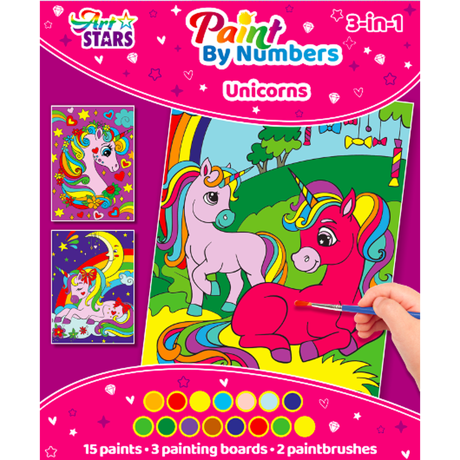 Kids 3 in 1 Paint by Numbers - Unicorns Image