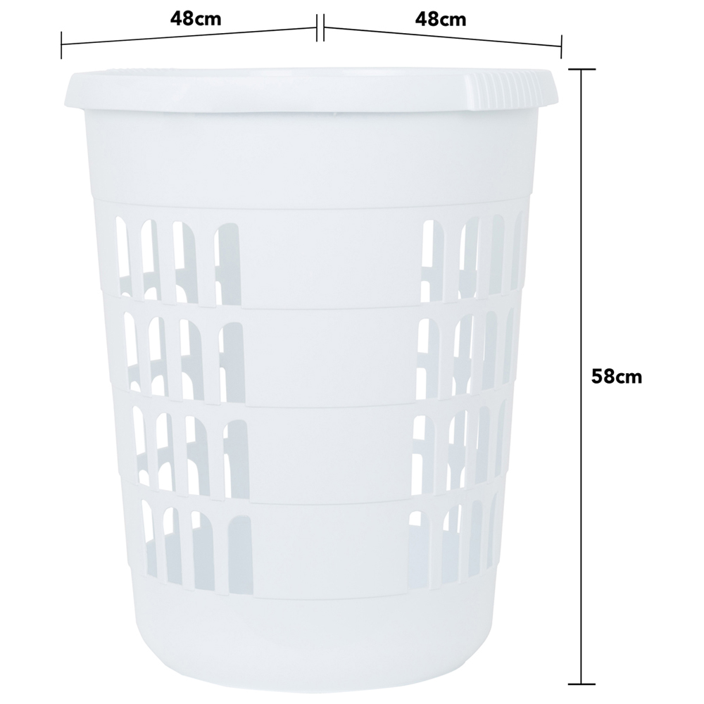 Wham 2 Piece Casa Plastic Laundry Basket & Hamper Set Ice White Image 5