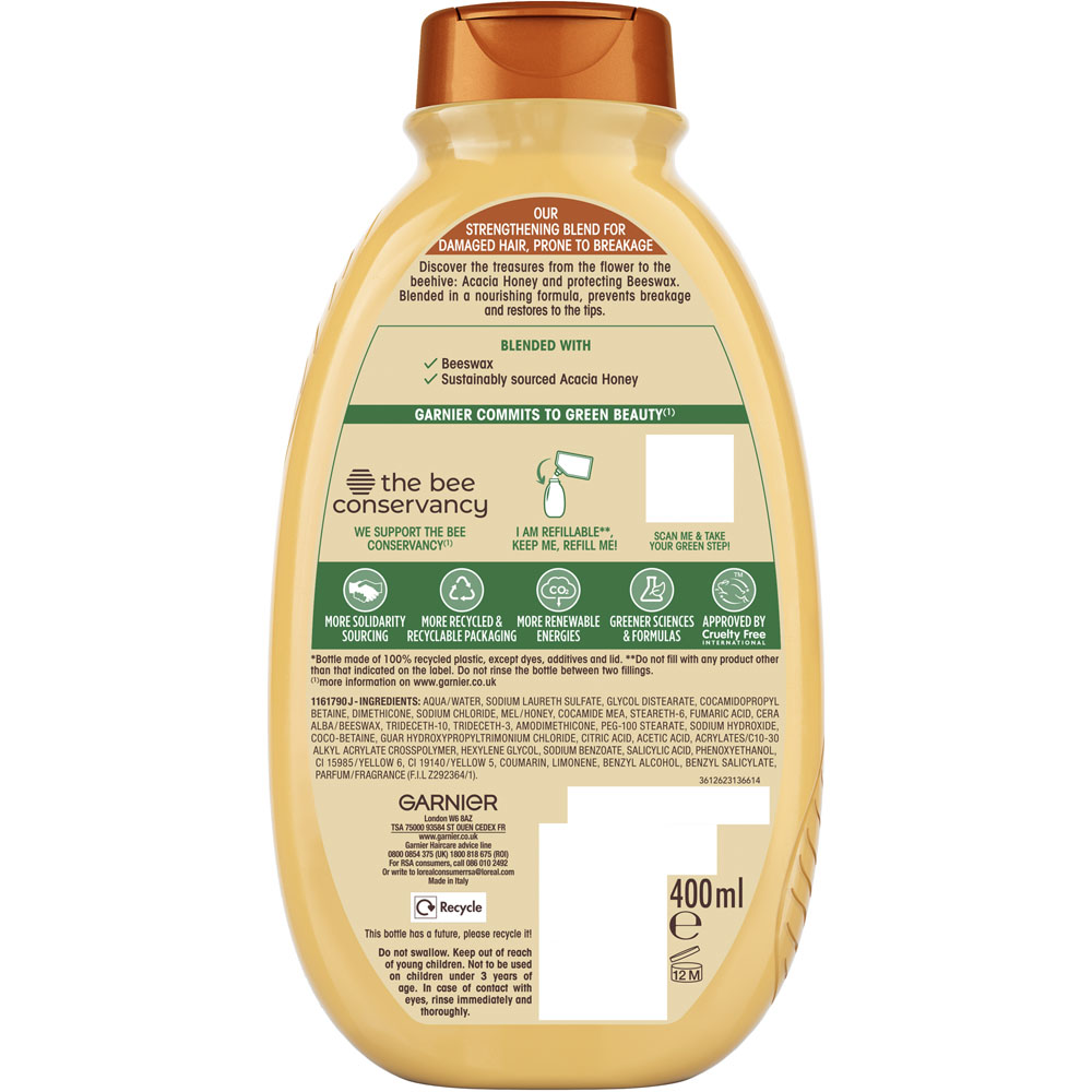 Garnier Ultimate Blends Honey Treasures Strengthening Shampoo 400ml Image 4