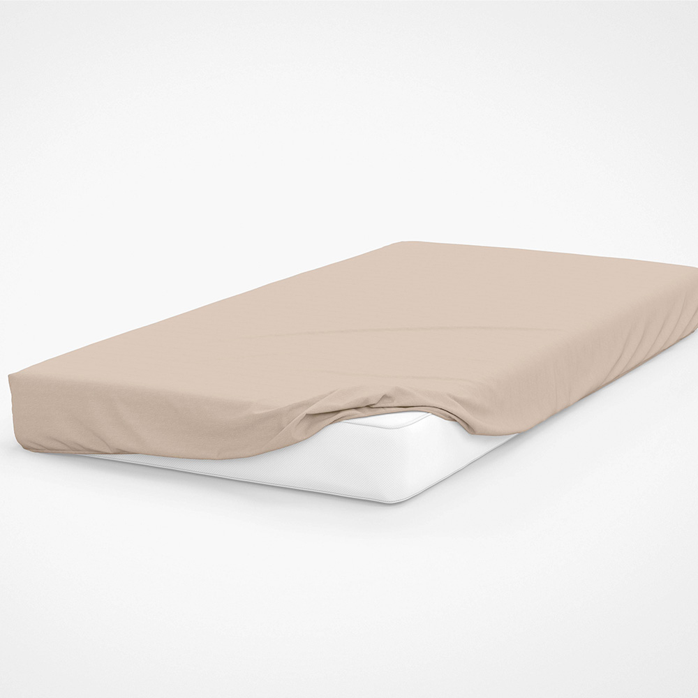 Serene Super King Size Cream Brushed Cotton Fitted Bed Sheet Image 2