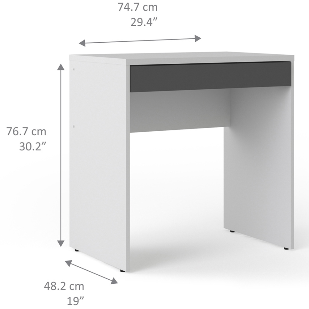 Florence Function Plus Single Door Single Drawer Desk White and Grey Image 9