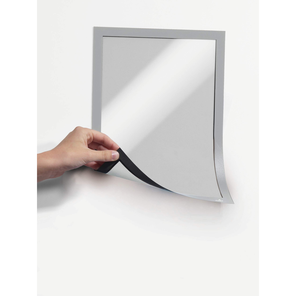 Durable Duraframe A4 Silver Magnetic Document Signage Frame 5 Pack Image 2
