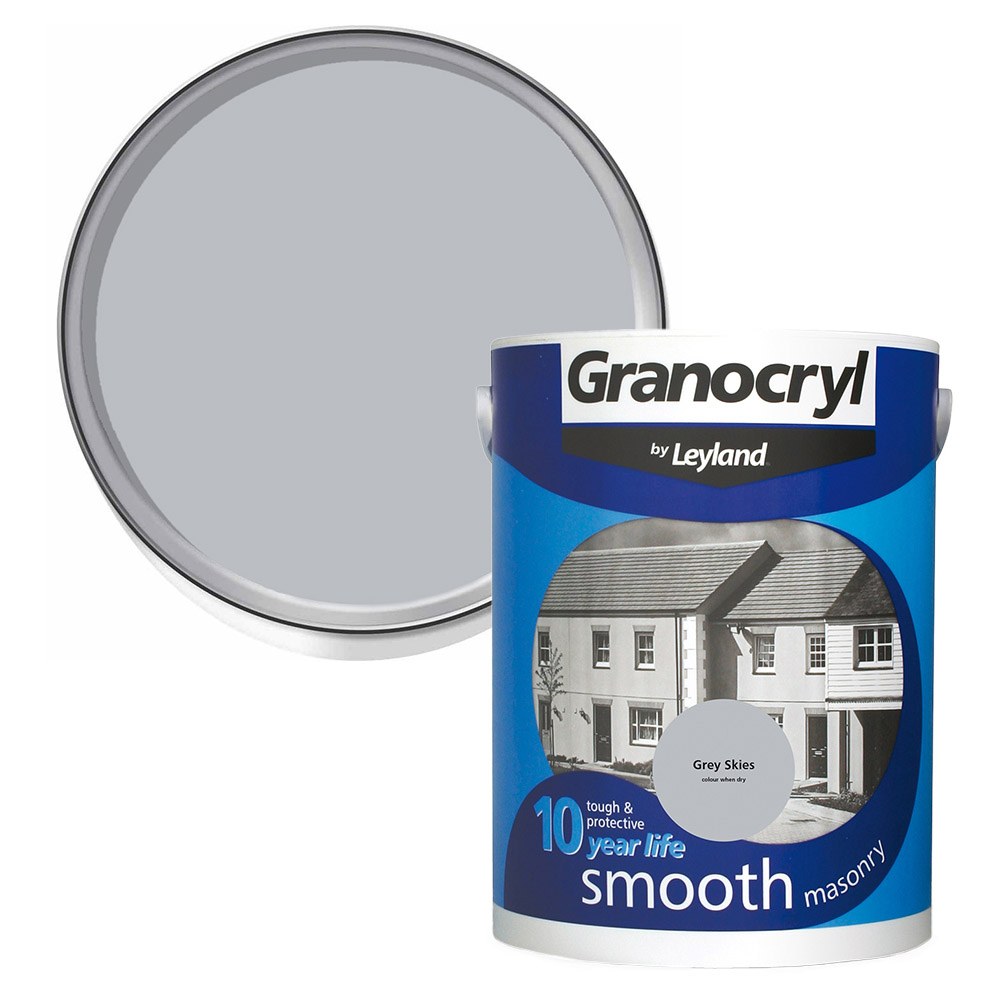 Leyland Granocryl Walls Grey Skies Smooth Masonry Paint 5L Image 1