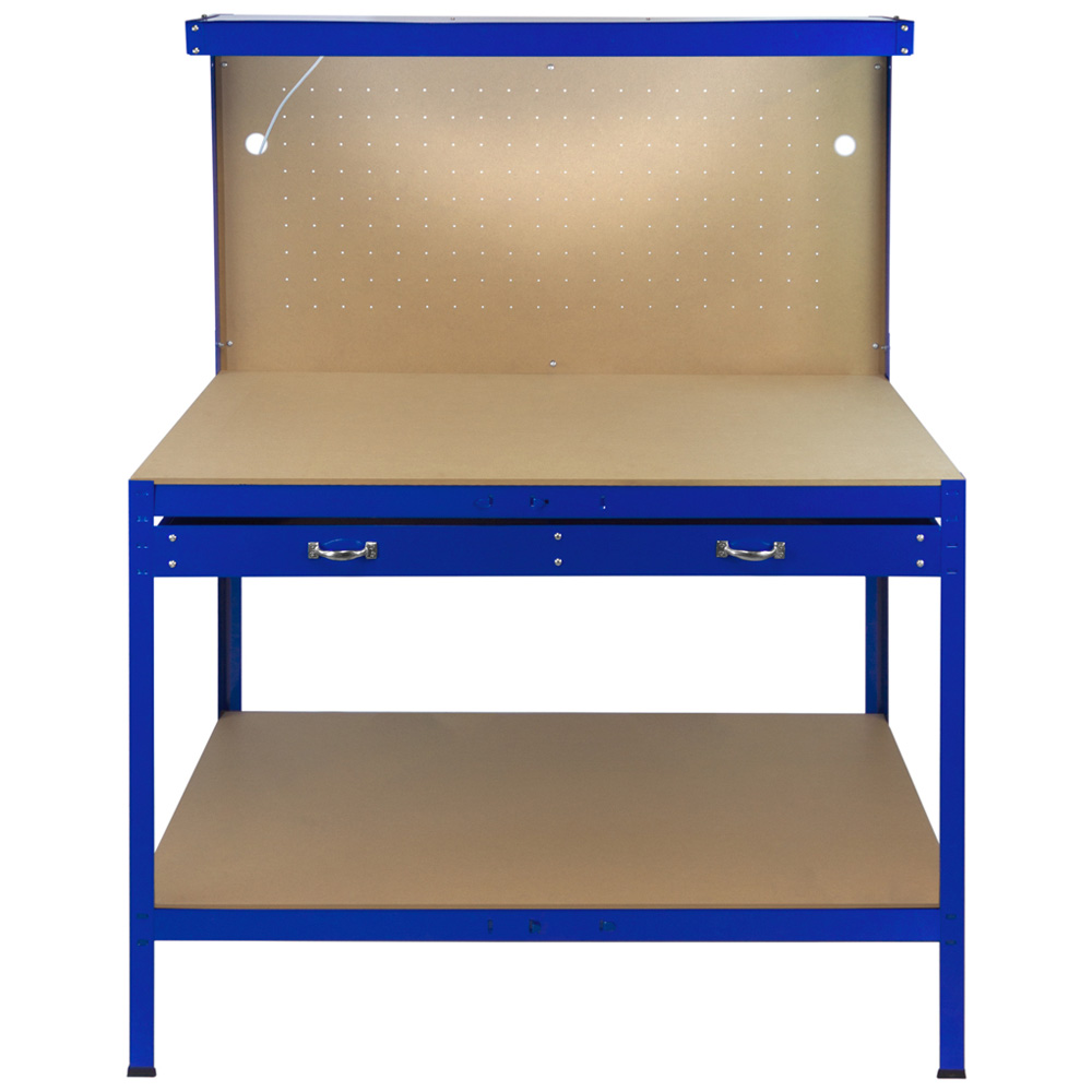 Monster Shop Blue Workbench with Pegboard and Light Image 1