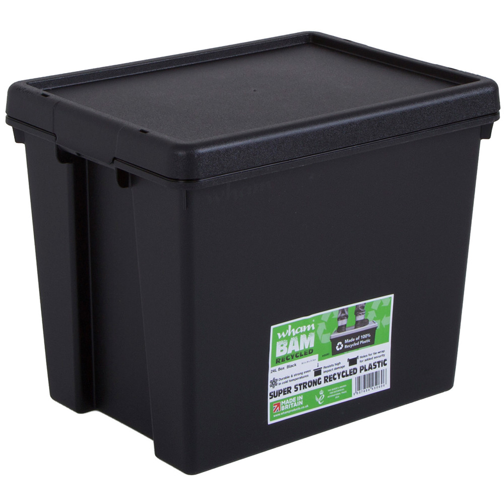 Wham Bam Recycled Black Storage Box with Lid 24L Image