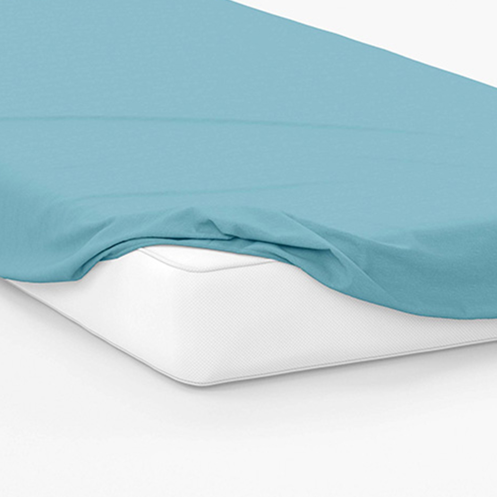 Serene Double Teal Fitted Bed Sheet Image 3