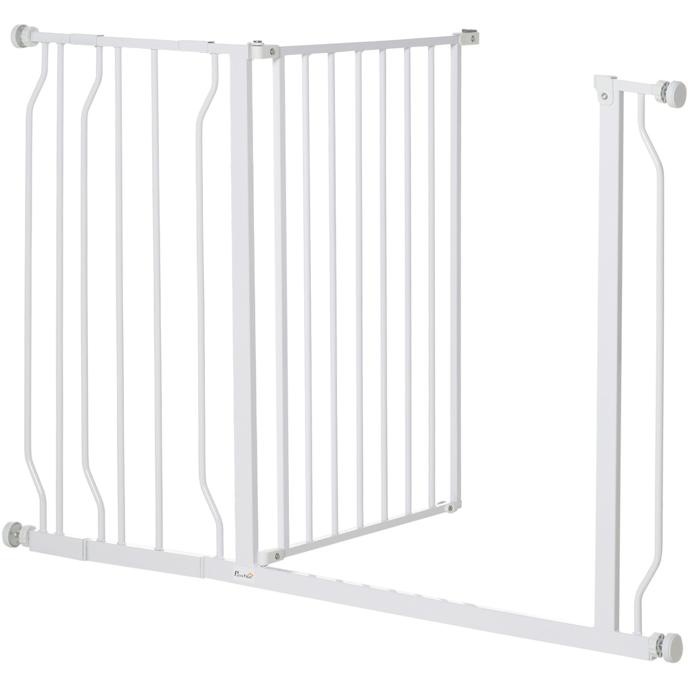 PawHut White 75-115cm Door Pressure Fit Wide Stair Pet Safety Gate Image 3