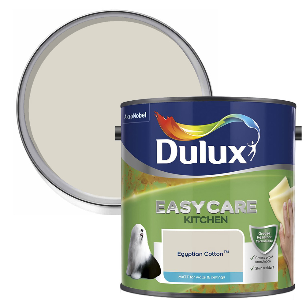 Dulux Easycare Kitchen Egyptian Cotton Matt Emulsion Paint 2.5L Image 1