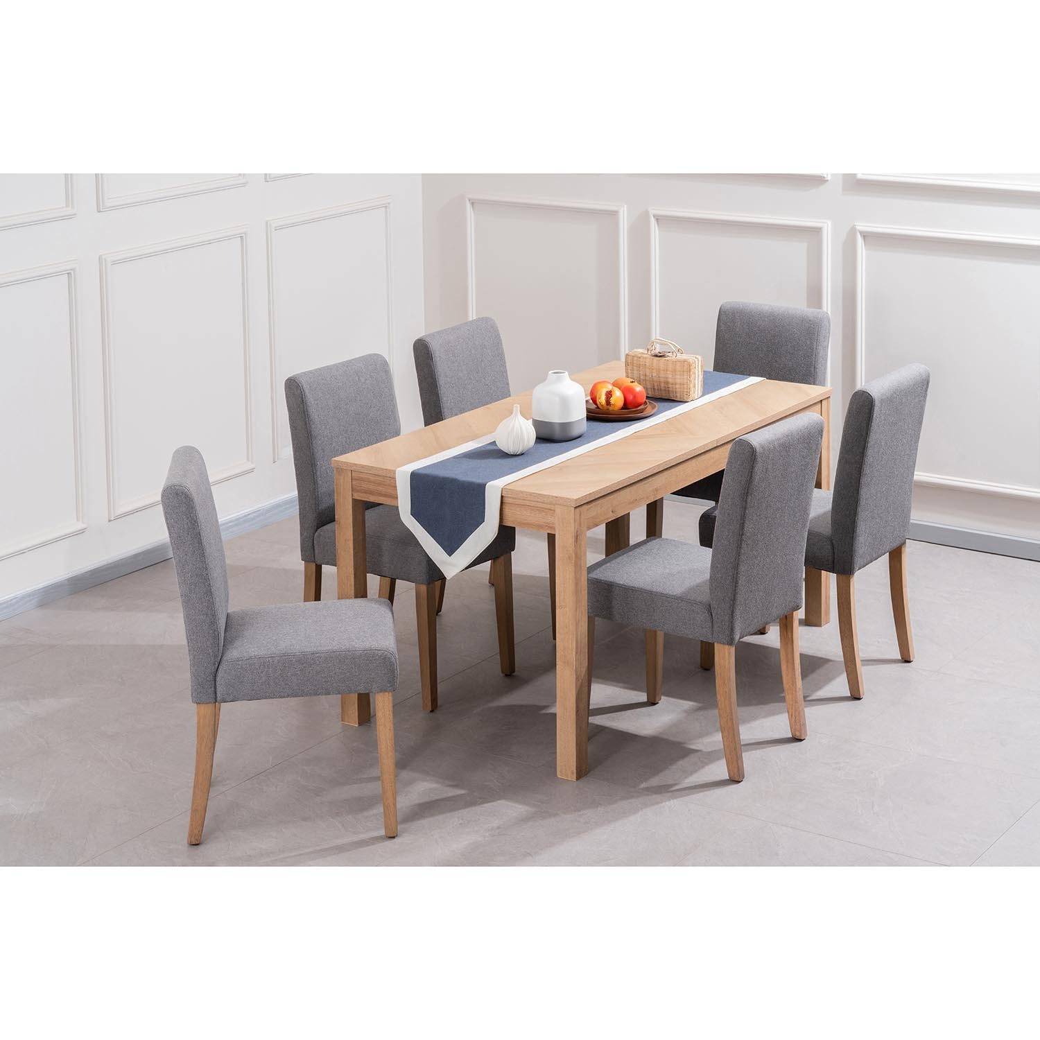 Oxford Parquet 6 Seater 150 to 190cm Extending Dining Table Oak Image 9