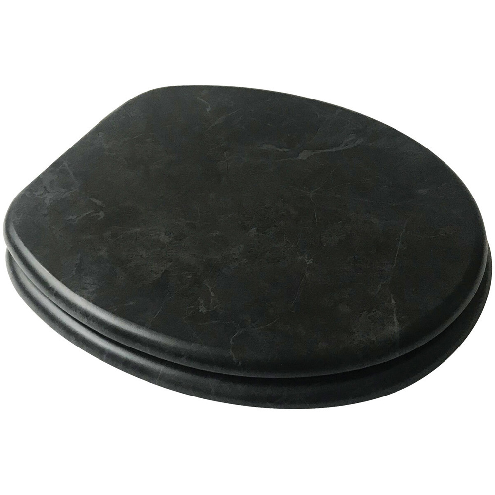 Black Marble MDF Toilet Seat Image 1