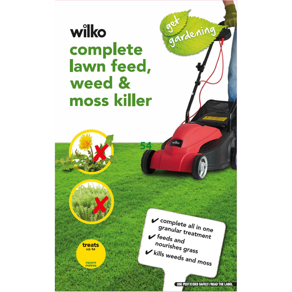 Wilko Lawn Feed Weed and Moss Killer 54msq 1.75kg Image 1