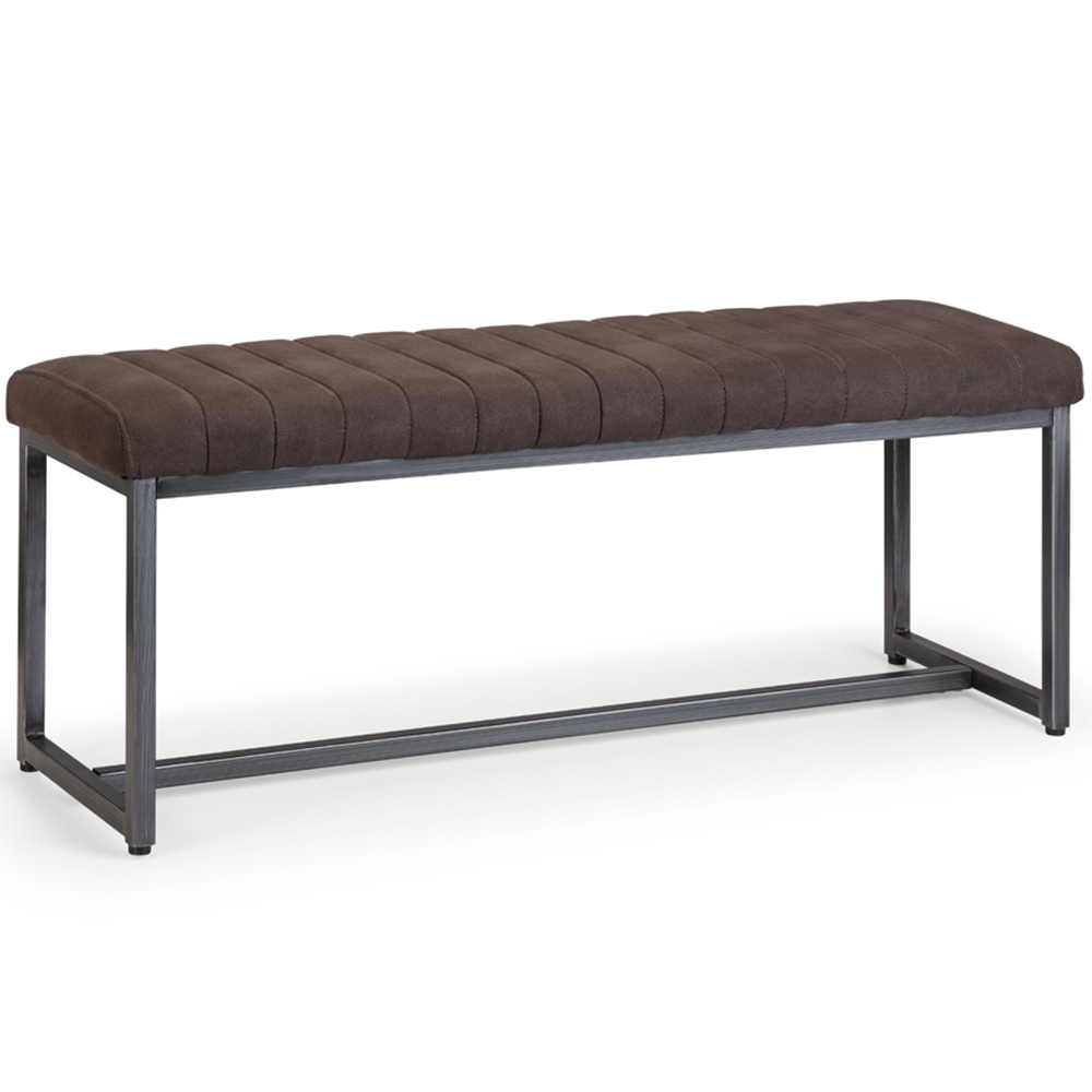 Julian Bowen Brooklyn Charcoal Upholstered Dining Bench Image 2