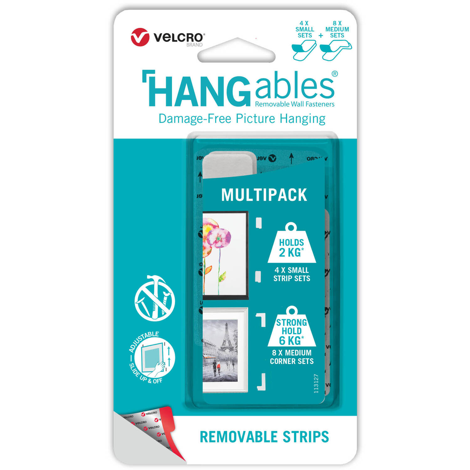 Velcro Small and Medium Hangable Strip Multipack Image 1
