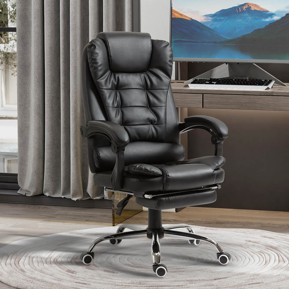 Portland Black PU Leather Tall Back Executive Office Chair Image 1