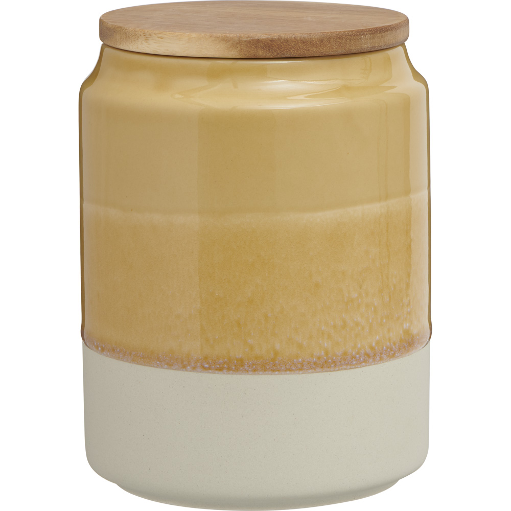 Wilko Yellow Reactive Glaze Storage Jar Image 1