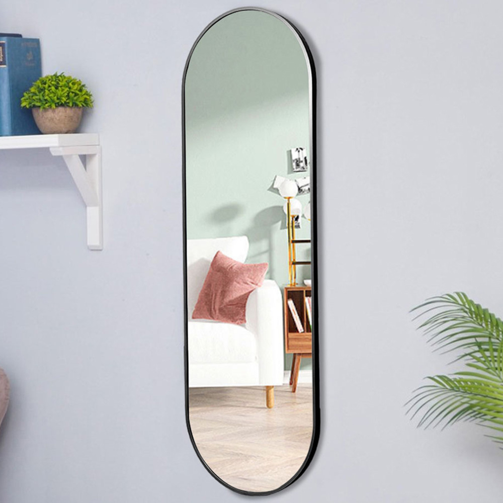 Living and Home Black Oval Frame Full Length Wall Mirror 40 x 150cm Image 5