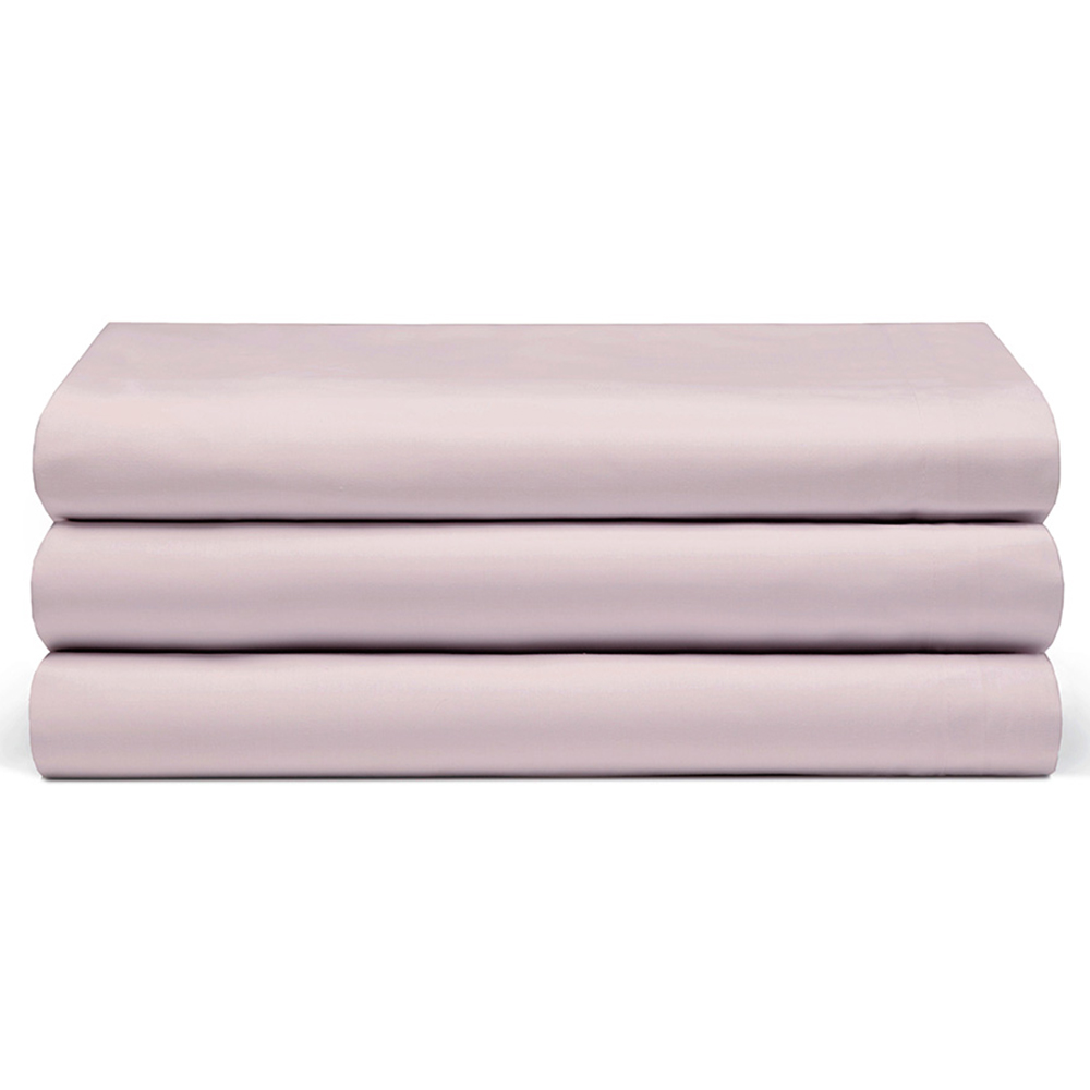 Serene Super King Powder Pink Flat Bed Sheet Image 1