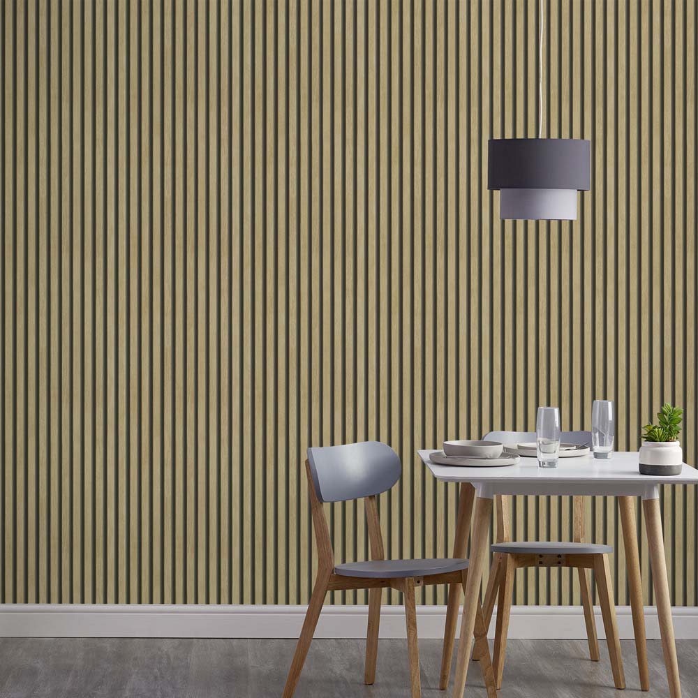 Grandeco Hermes Slat Wood Textured Wallpaper Image 3