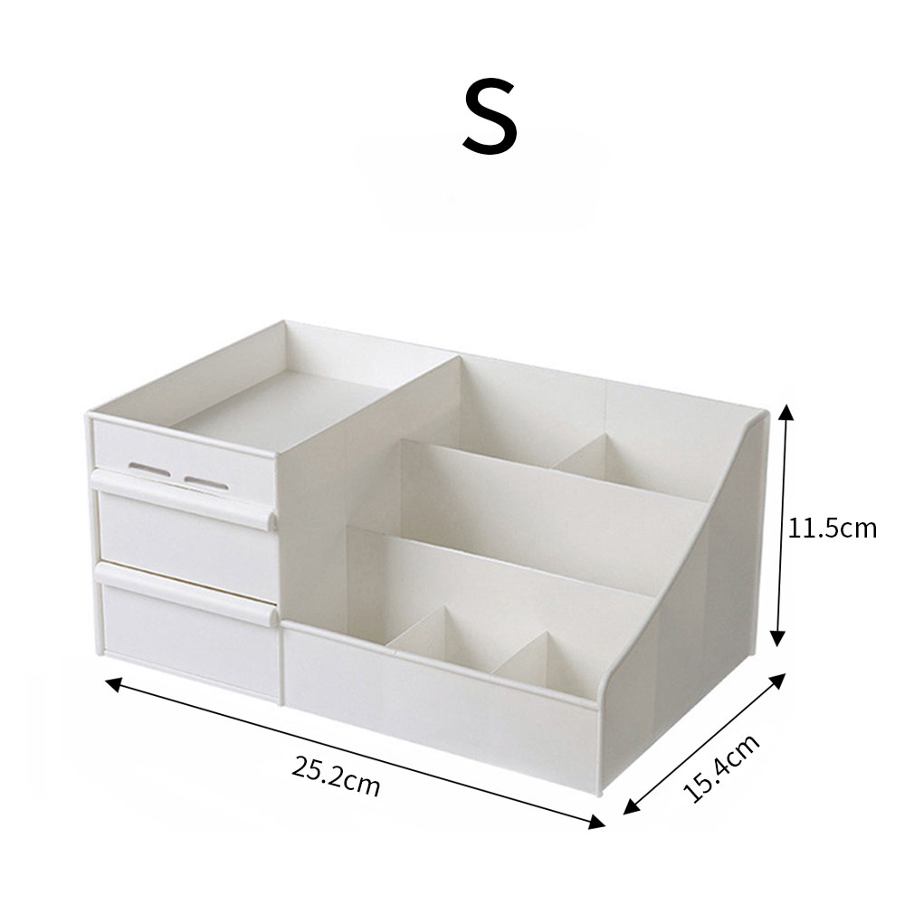 Living and Home Small White Makeup Organiser with 2 Drawers Image 9