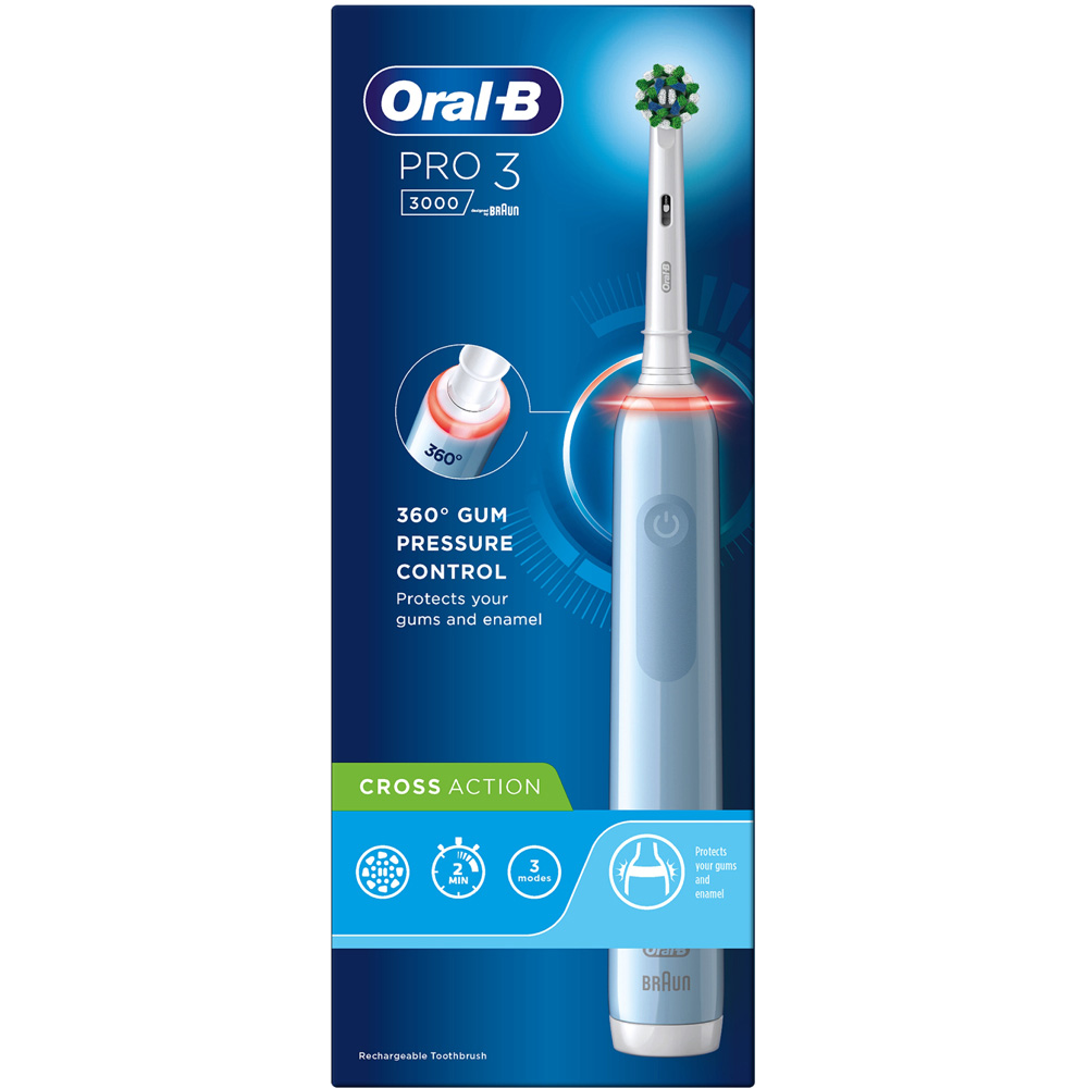 Oral-B PRO 3 3000 Blue Electric Tooth Brush Image 1