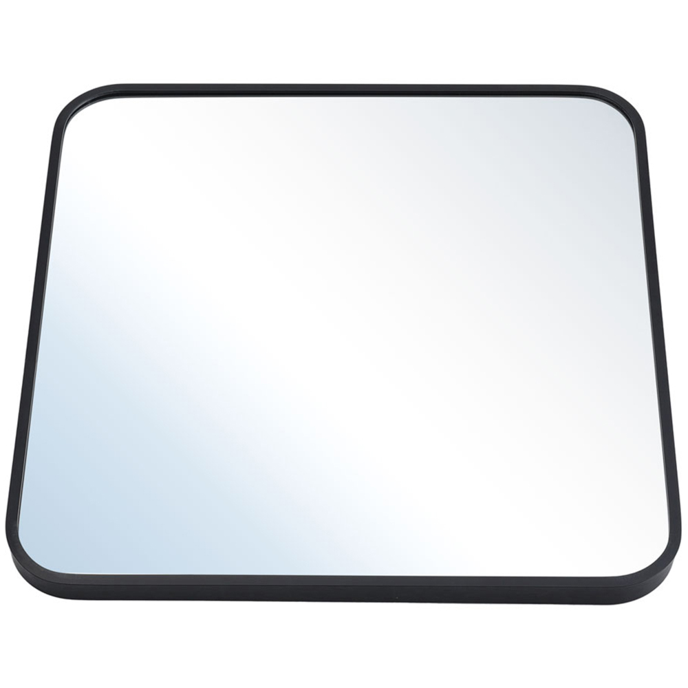 Living and Home Large Aluminium Alloy Black Frame Square Wall Mirror Image 1