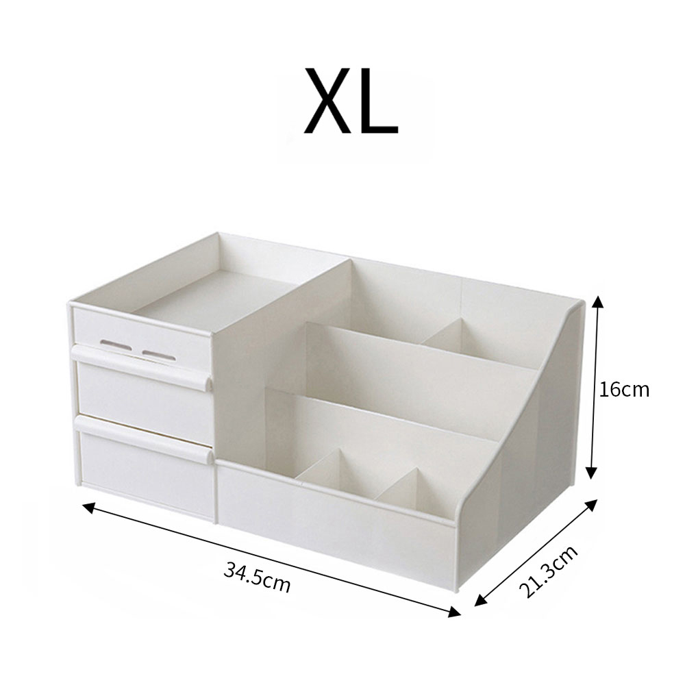 Living and Home XL White Makeup Organiser with 2 Drawers Image 6