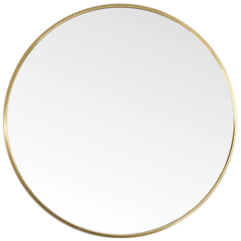 Living and Home Gold Frame Nordic Wall Mounted Bathroom Mirror 40cm Image 1