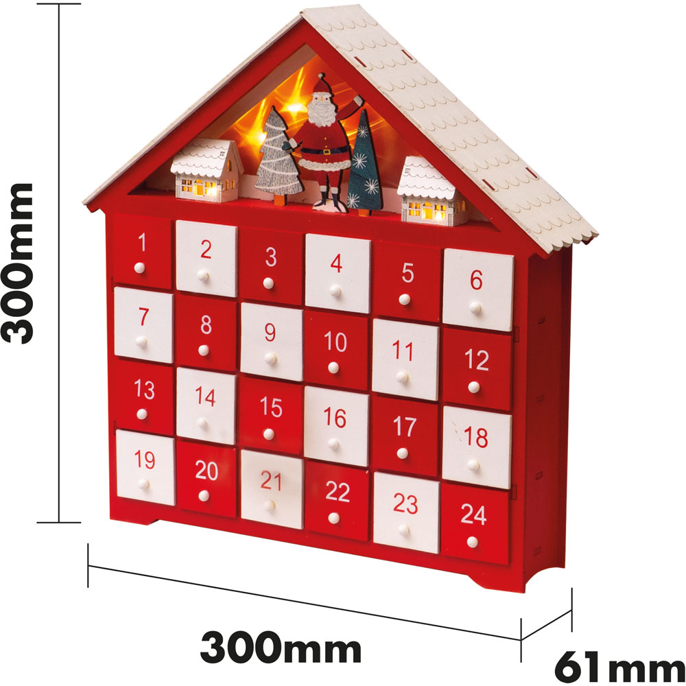 St Helens Red and White Wooden Advent Calendar Image 5