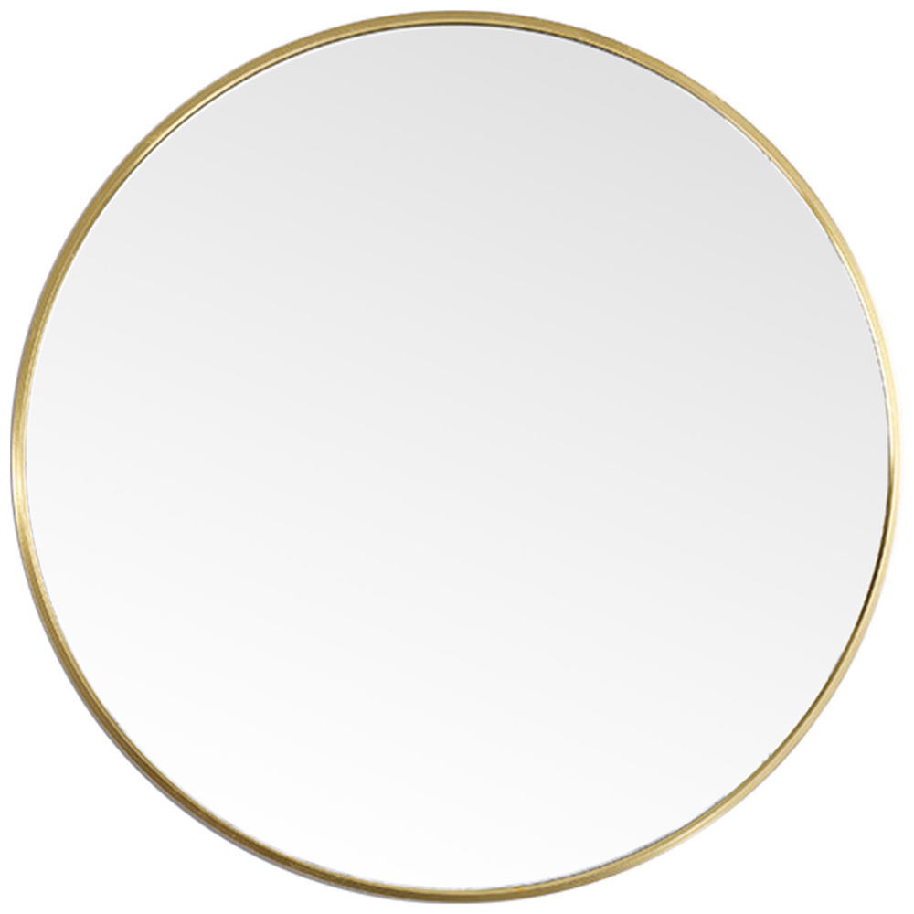 Living and Home Gold Frame Nordic Wall Mounted Bathroom Mirror 60cm Image 1