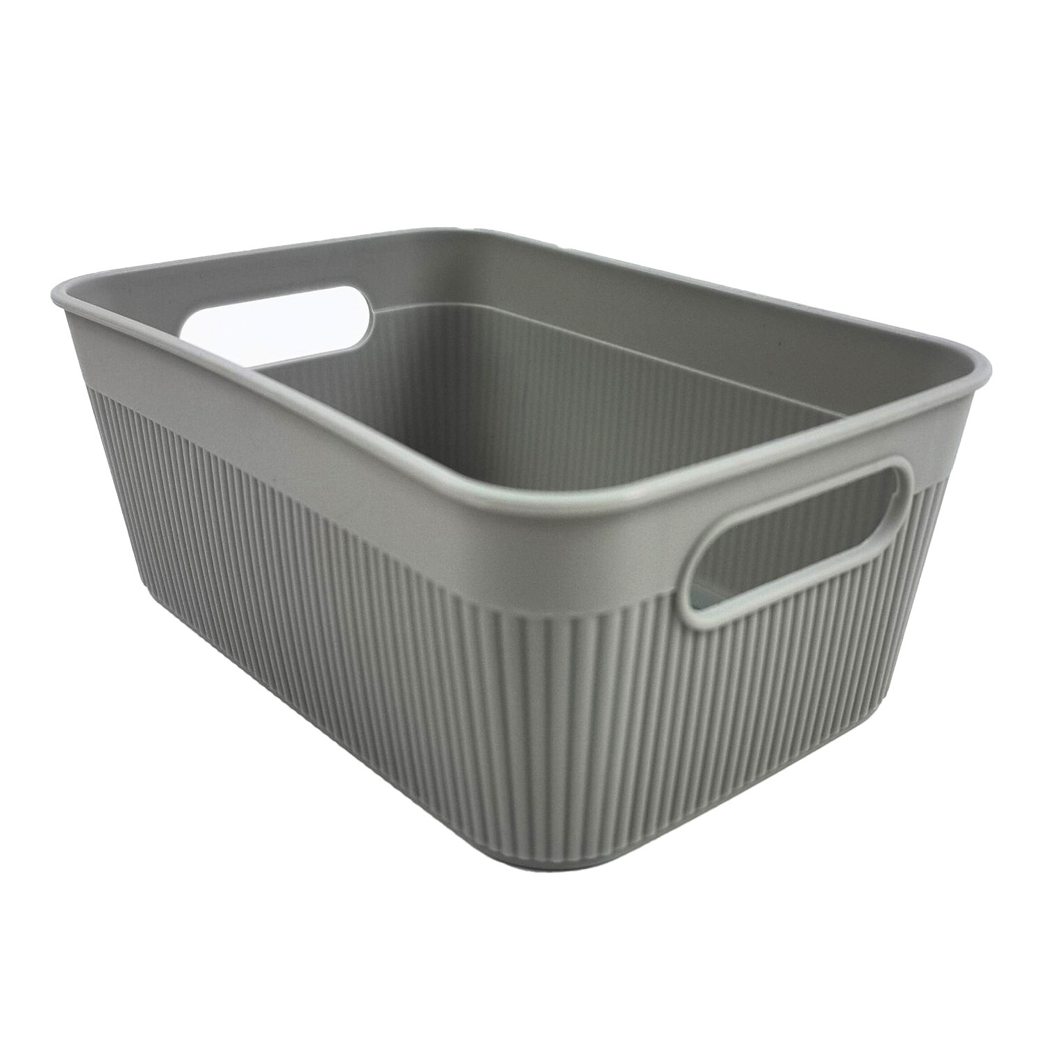 Stripe Storage Basket - Grey / Small Image 4