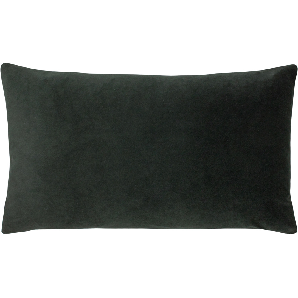 Paoletti Sunningdale Charcoal Rectangular Velvet Cushion Image 1