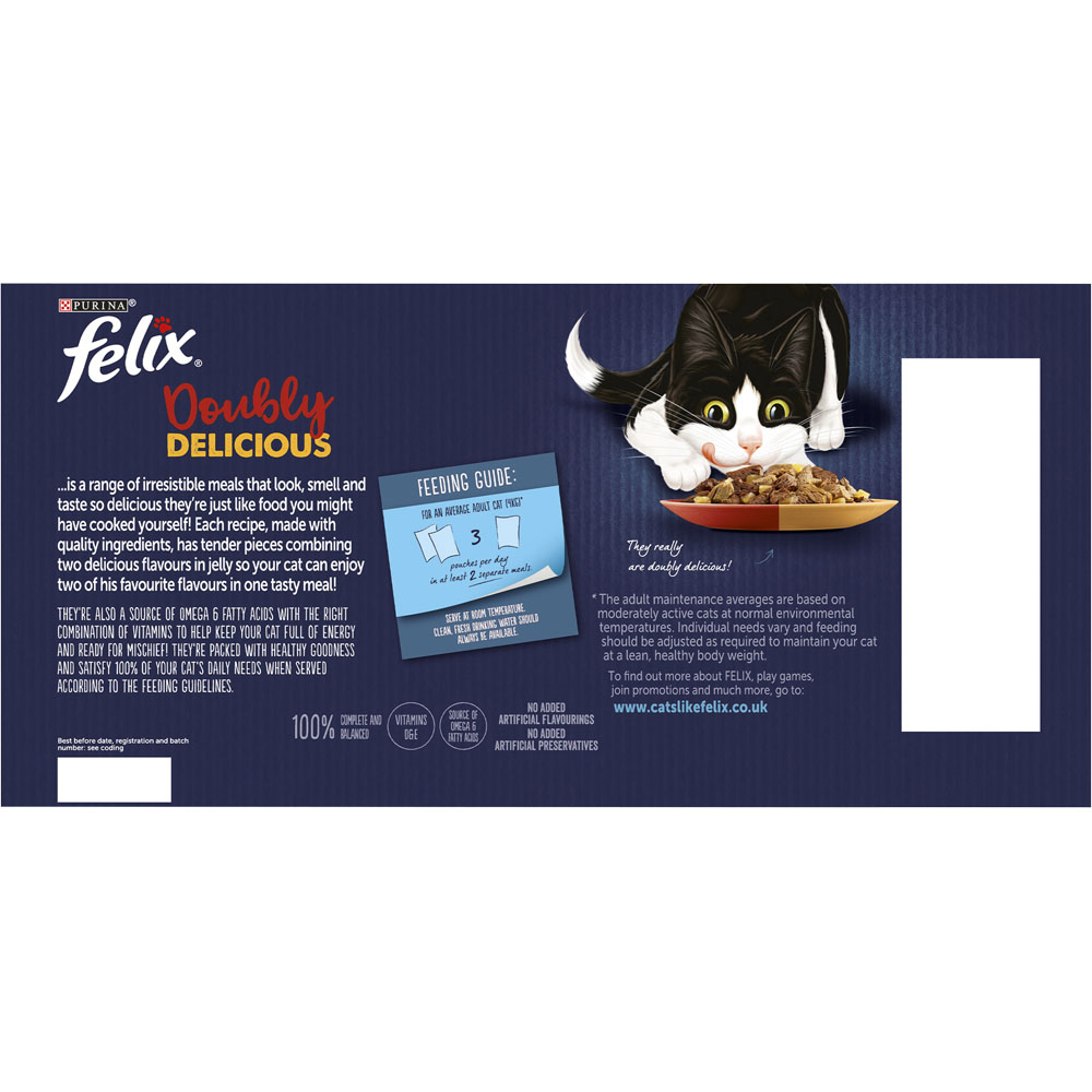 Felix Doubly Delicious Cat Food Meaty 40 x 100g   Image 5