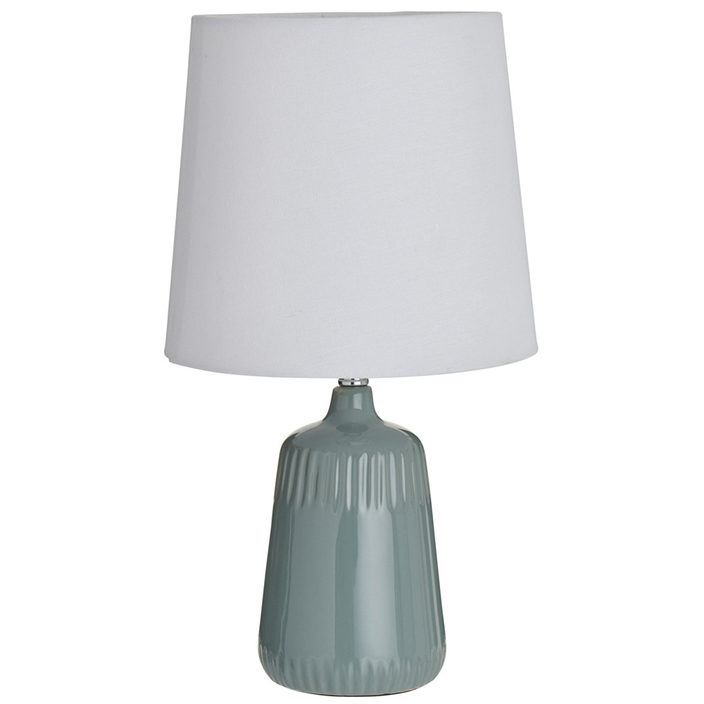 Wilko Grey Ceramic Dash Table Lamp Image 1