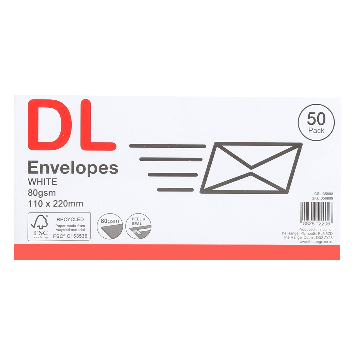 DL Peel and Seal Envelopes - White / 50 Image 2