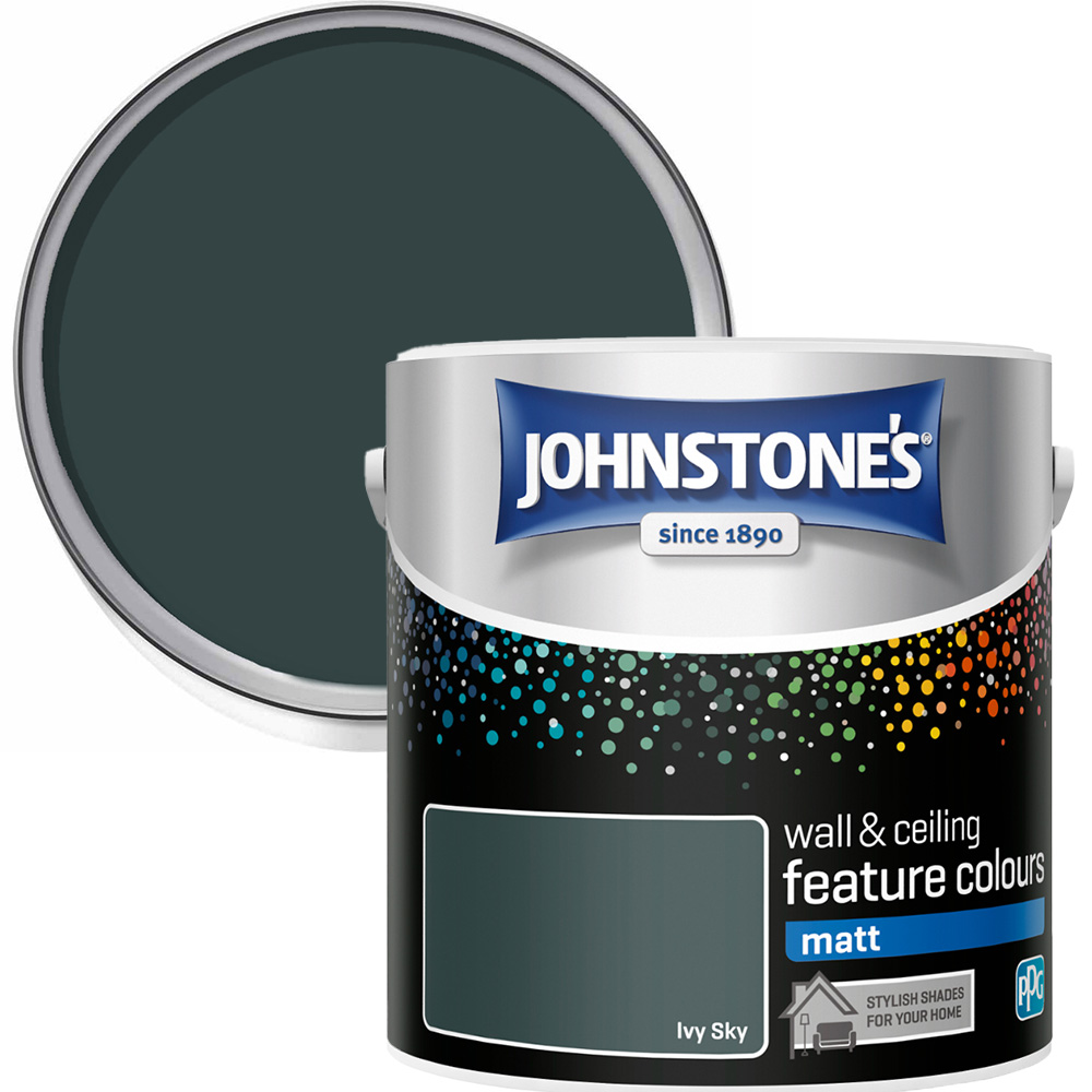 Johnstone's Feature Colours Walls & Ceilings Ivy Sky Matt Emulsion Paint 1.25L Image 1