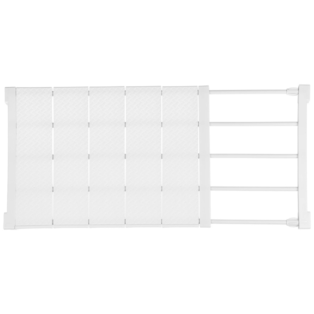 Living And Home CT0025 White Expandable Closet Shelf Divider With Rail 50-80cm Image 1