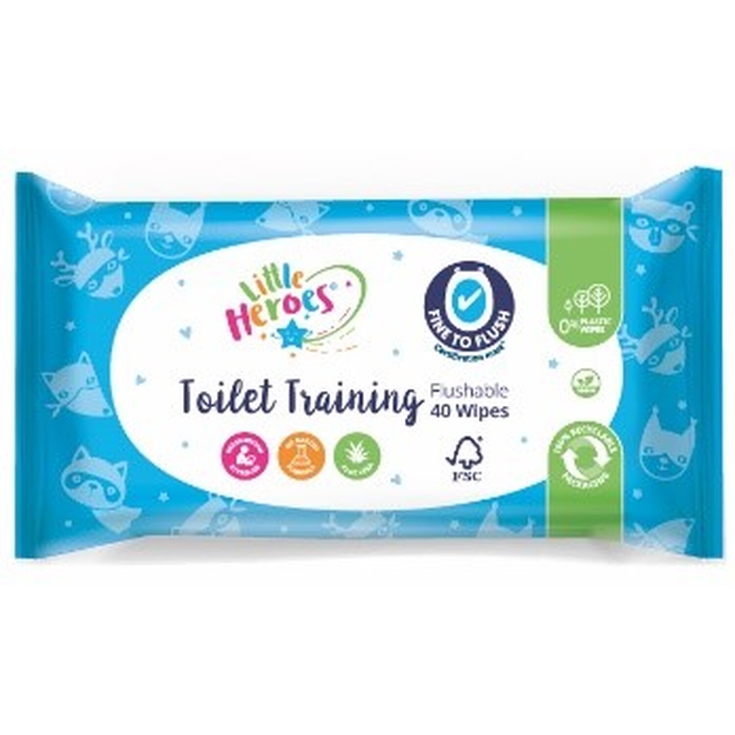 Toilet Training Flushable Wipes - Blue Image