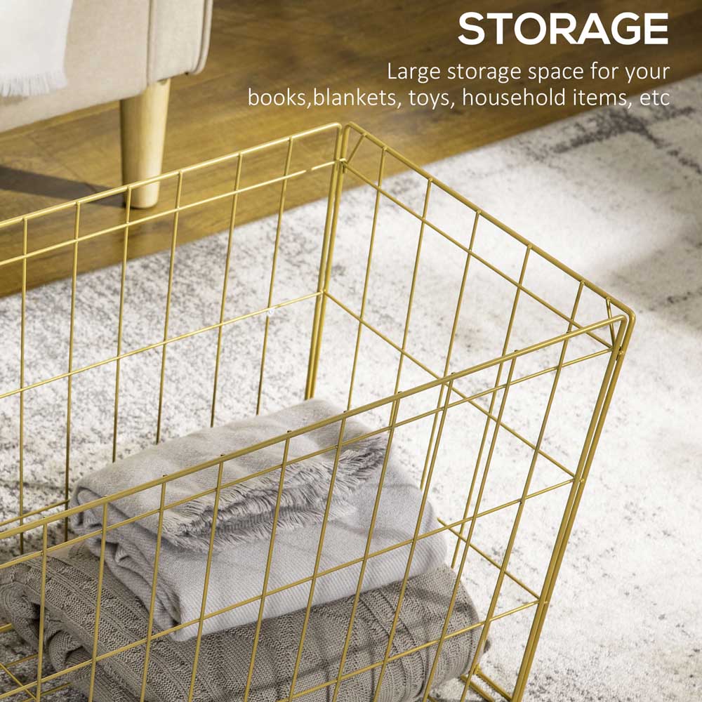 Portland White Wired Storage Side Tables Set of 2 Image 8