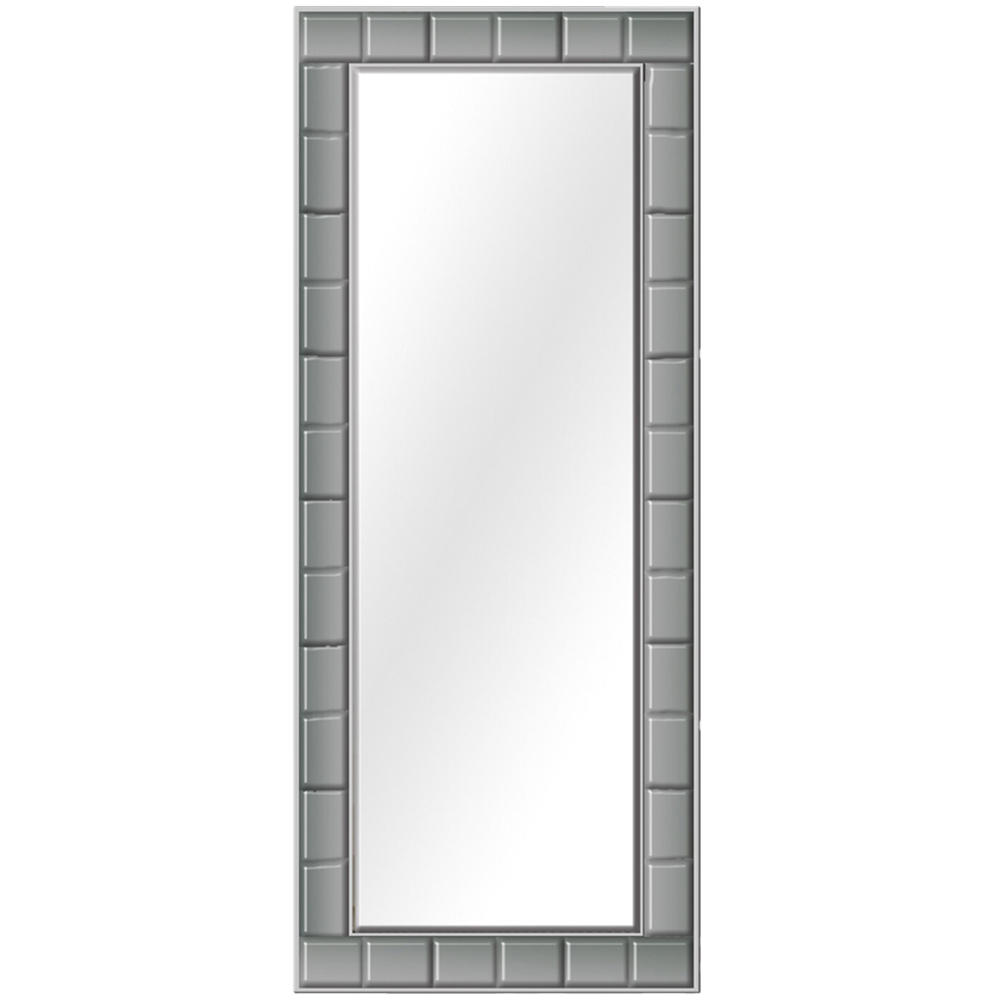 Grey Smoked Tiled Lean To Mirror 147 x 61cm Image 1
