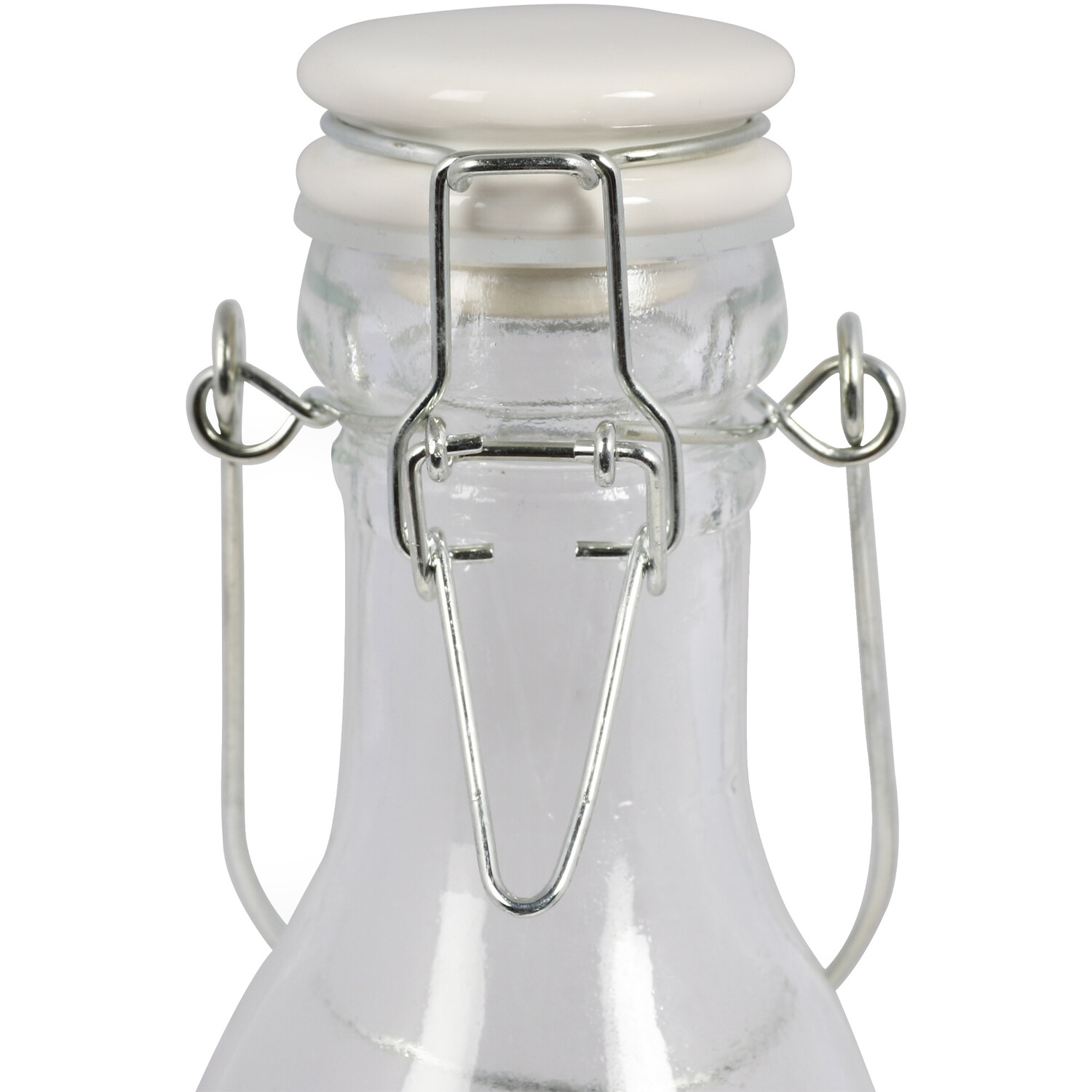 1L Glass Bottle with Clip Top - Clear Image 2