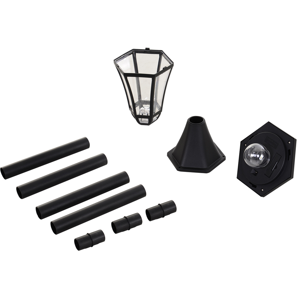 Outsunny 2 Pack Black LED Solar Powered Lamp Post Lights Image 3