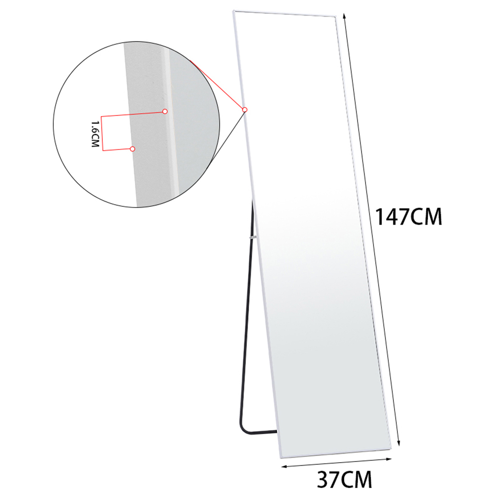 Living and Home White Freestanding Full Length Mirror 37 x 147cm Image 8