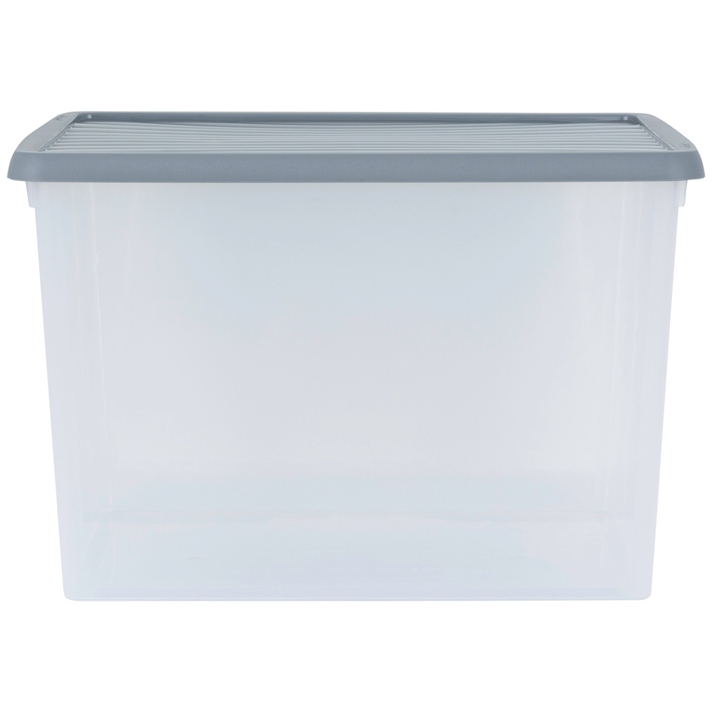 Wham 50L Stackable Plastic and Clear Storage Box and Lid 3 Pack Image 4