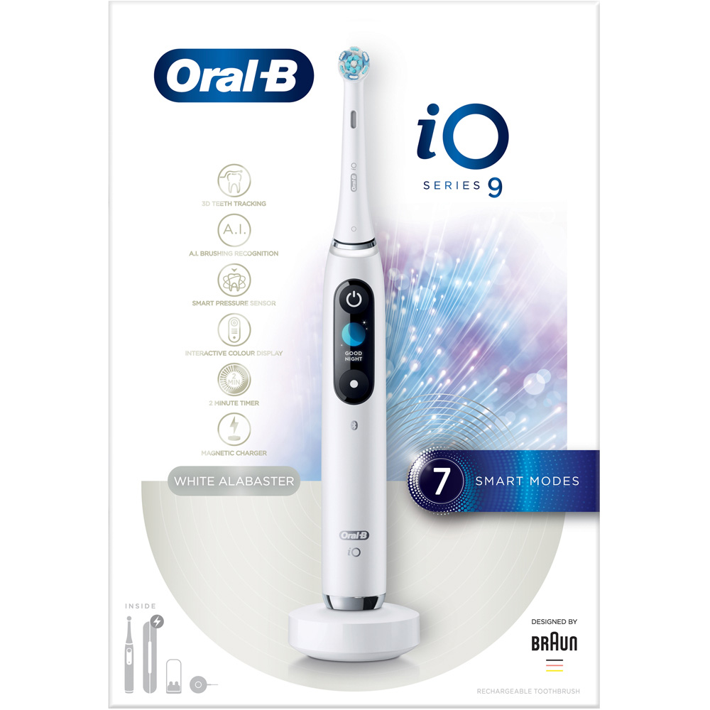 Oral-B iO Series 9 White Alabaster Rechargeable Toothbrush Image 1