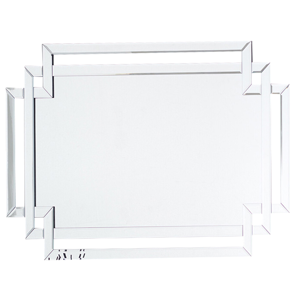 Emerson Silver All Glass Wall Mirror 120 x 80cm Image 1