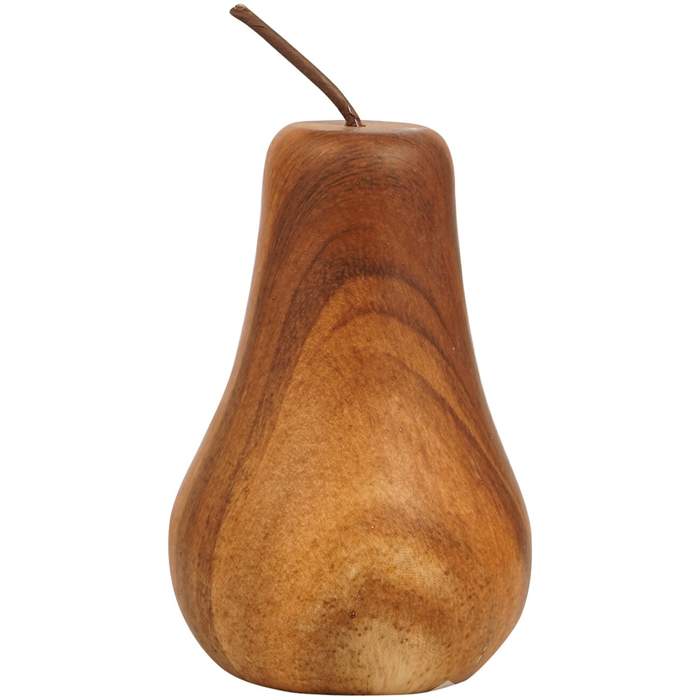 Wooden Effect Fruit Ornament - Brown Image 1